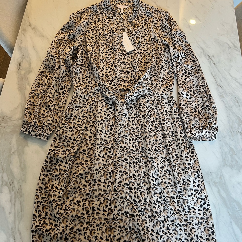 Animal Print Long Sleeve Dress